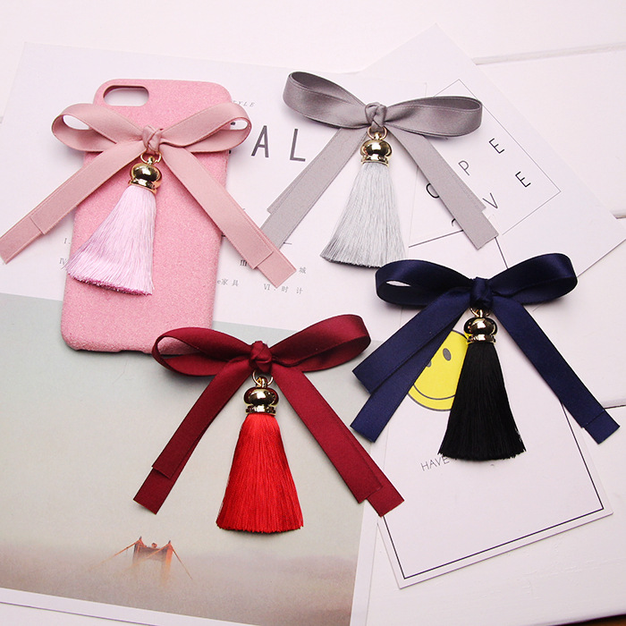 缎带蝴蝶结挂链diy手机壳配件手工配饰流苏挂件手工diy饰品