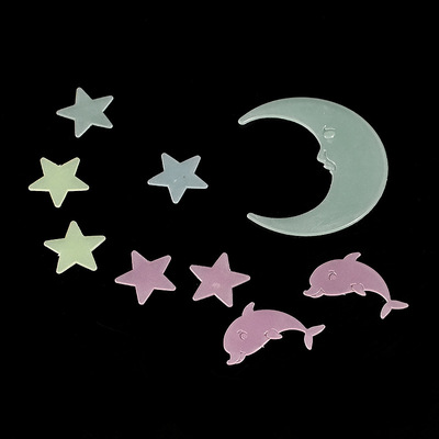 100片3d立体夜光贴荧光月亮小星星贴纸卧室寝室儿童房宿舍屋顶贴