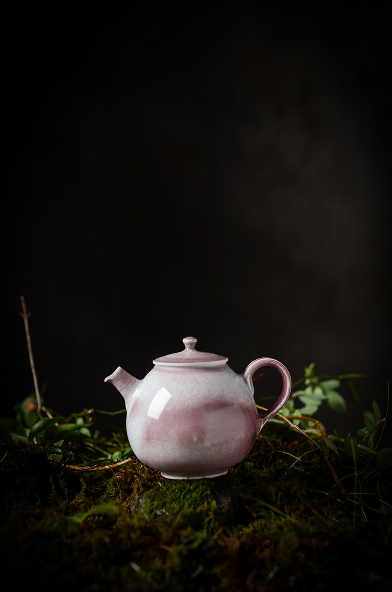 孤品苏打烧景德镇陶瓷茶壶手工素红特色窑变球孔孤品壶功夫茶具