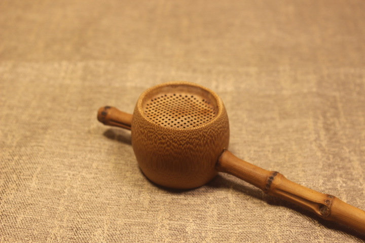 七月七 日式竹节制茶漏 天然茶虑茶道 孟宗 过滤器手工艺品