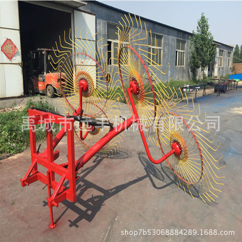 高品质量指盘式搂草机 四轮后悬挂高质量农用圆盘搂草机量大从优