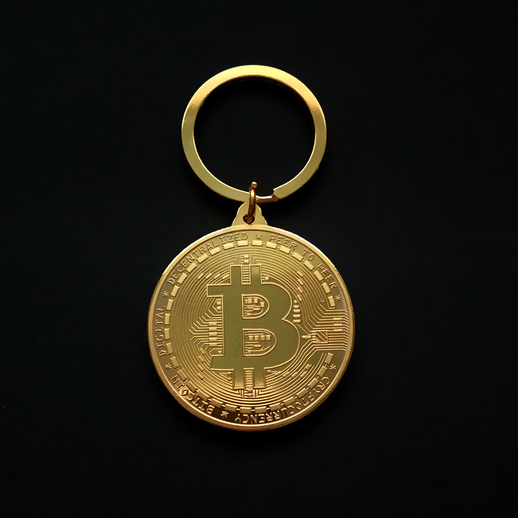 厂家定制创意工艺品比特币虚拟币 比特纪念币 bitcoin金属钥匙扣