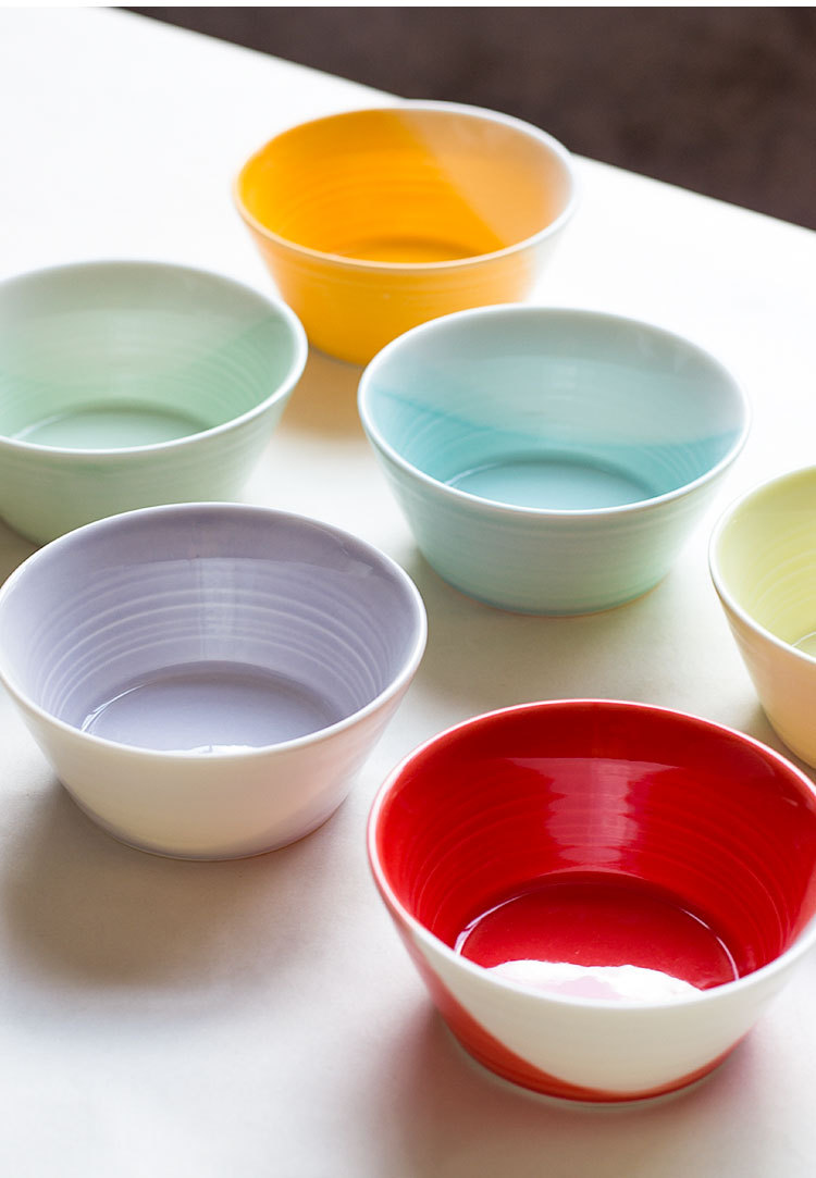 6色碗陶瓷米饭碗水果碗吃饭碗沙拉碗瓷碗釉下彩