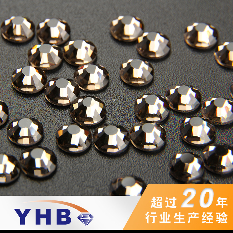 Factory Wholesale Clothing Accessories Imitation Czech Diamond Taupe round Imitation Diamond Boutique High-Grade a Hot Drilling