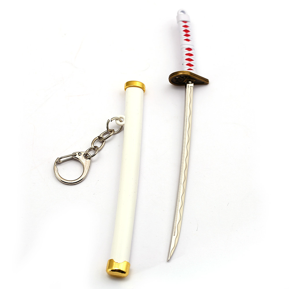 海贼王索隆雪走刀钥匙扣三刀流15cm鬼彻刀鞘武器模型挂件 代发