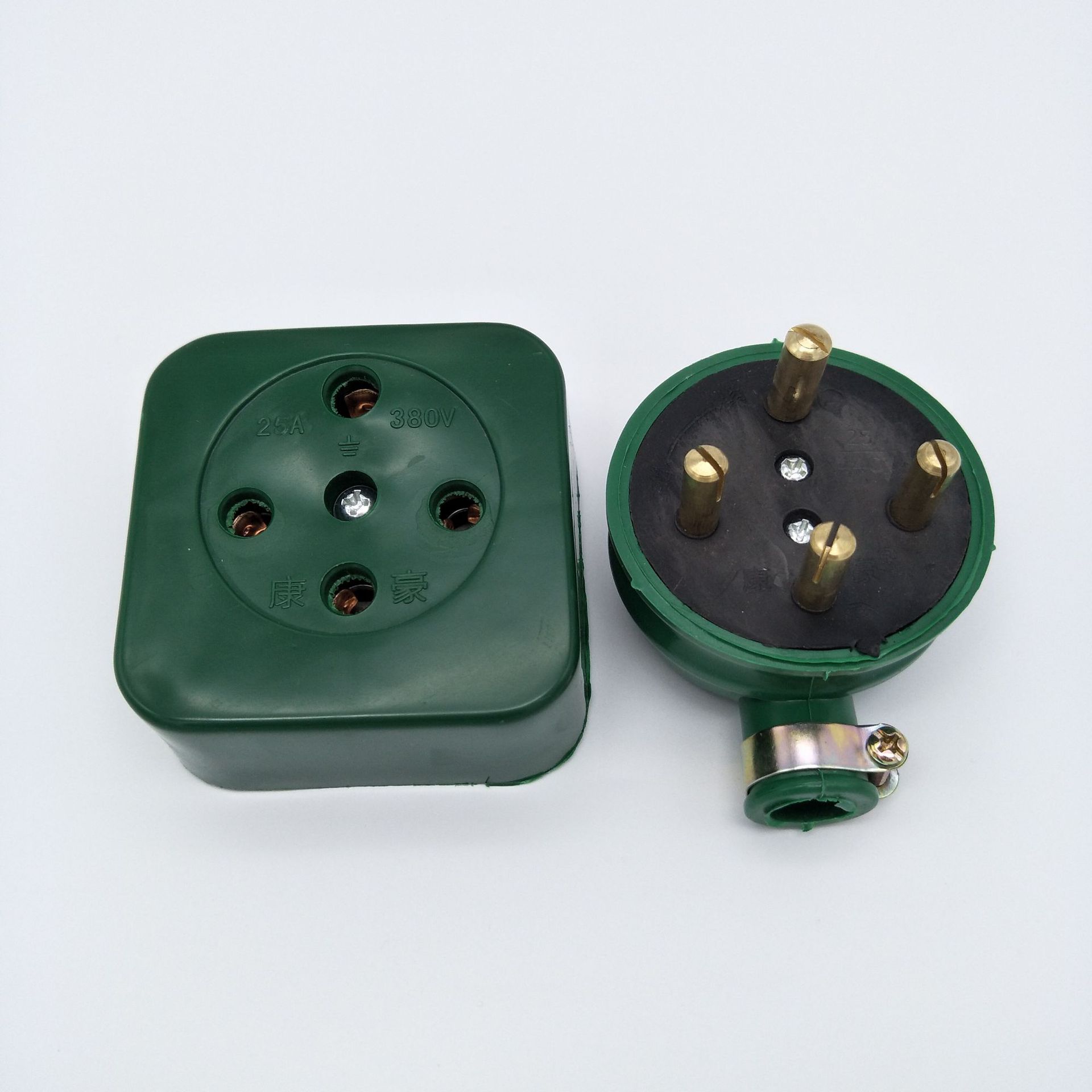 厂家直销25a三相四线工业插座 阻燃抗摔插头插座全套绿色防水插座