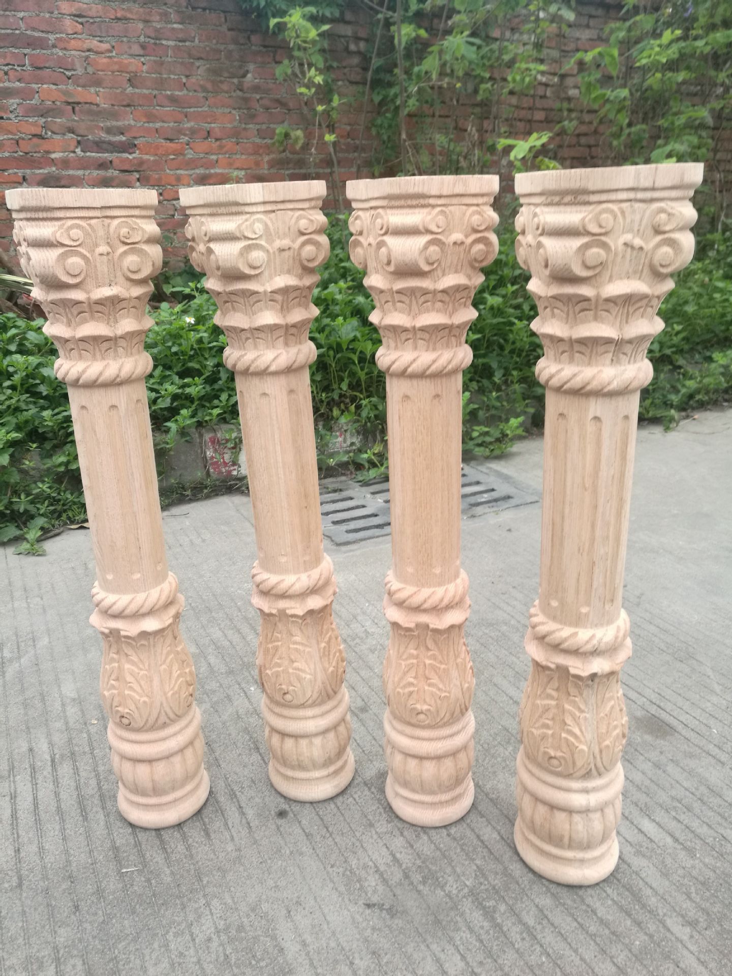 实木线条罗马柱 实木罗马柱定 制 实木罗马柱 欧式可以切角度