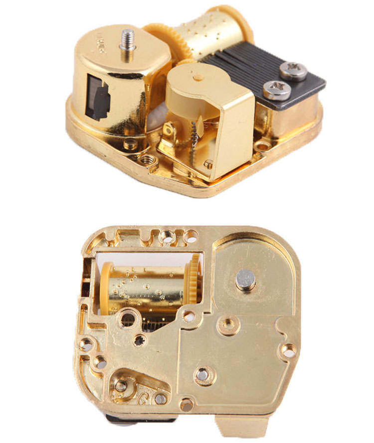 音乐盒配件顶部发条镀金机芯八音盒部件机械式镀金音乐铃机芯
