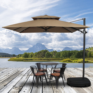 厂家直销罗马伞户外遮阳伞带灯庭院广告太阳伞防晒沙滩伞侧立伞