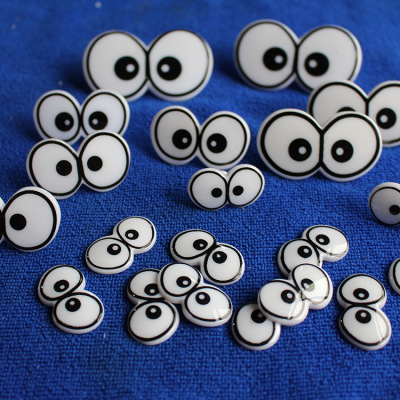 儿童创意手工diy黑白彩色眼珠贴可活动眼珠卡通玩具眼睛配件