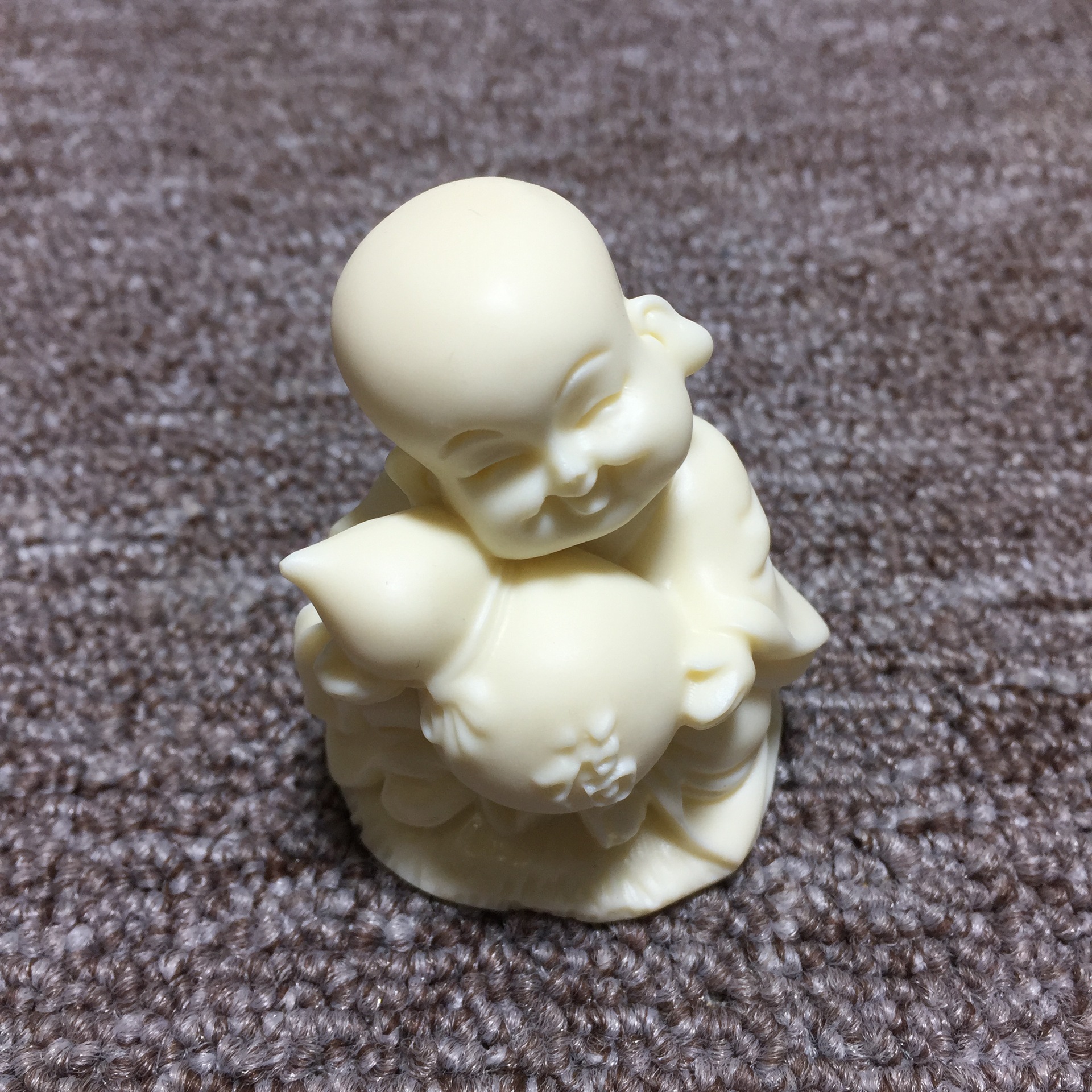 创意象牙果雕刻可爱小和尚五福临门招财纳福车载工艺品摆件礼盒装