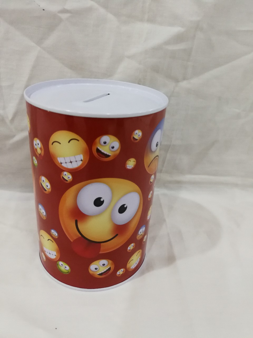 Smiley Face Expression Metal Piggy Bank 6 Sizes Available Mixed Color