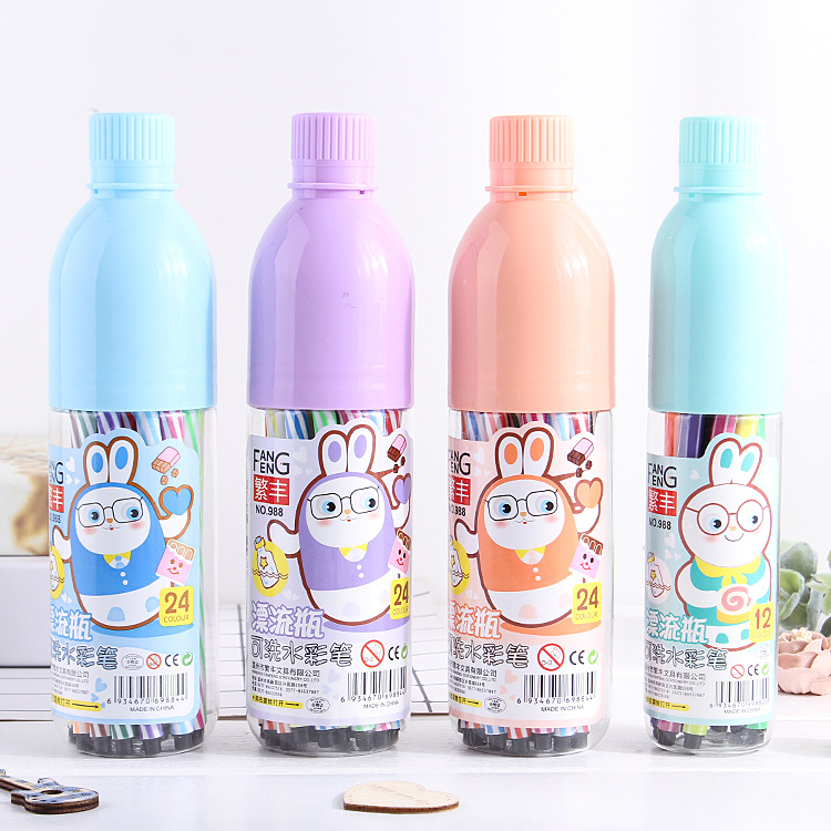 Creative Stationery Wholesale Children's Supplies Primary School Students Crayon Graffiti Painting Brush Crayon Watercolor Pen
