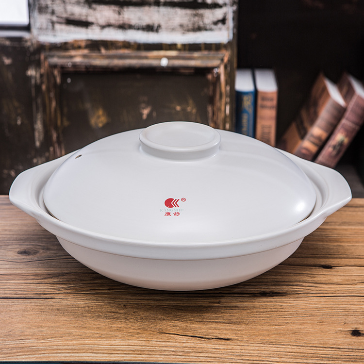 厂家直销康舒砂锅炖锅煲仔锅家用白色明火直烧耐高温商用小沙锅煲