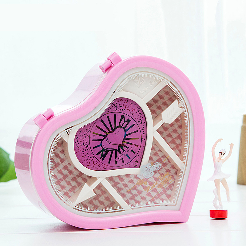 创意旋转跳舞芭蕾小女孩爱心形音乐盒八音盒情人节生日礼物送女友