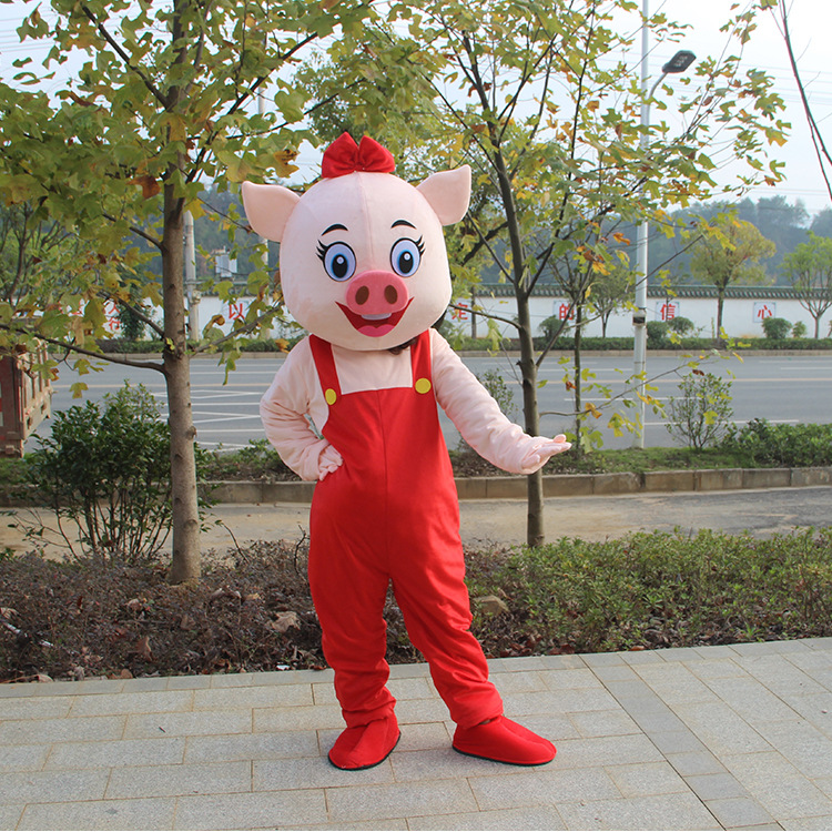 小猪动漫表演道具衣服舞台活动衣服背带猪服cos演出卡通人偶服装