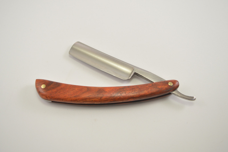 老式剃刀 剃须刀 红檀木手柄