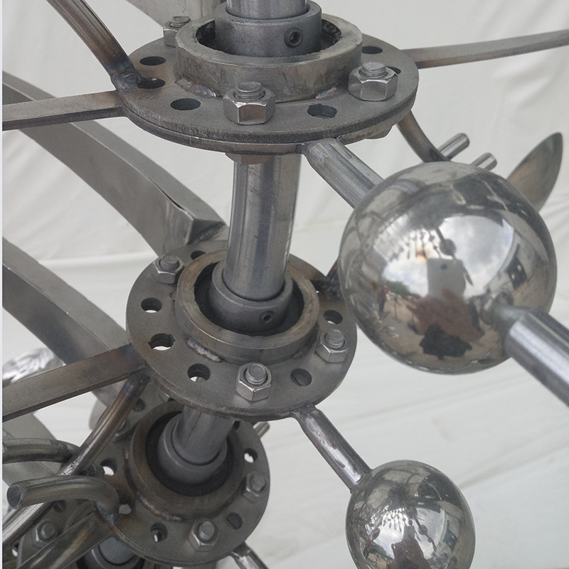 创意镜面转动大型艺术风动风车不锈钢雕塑户外花园公园景观摆件