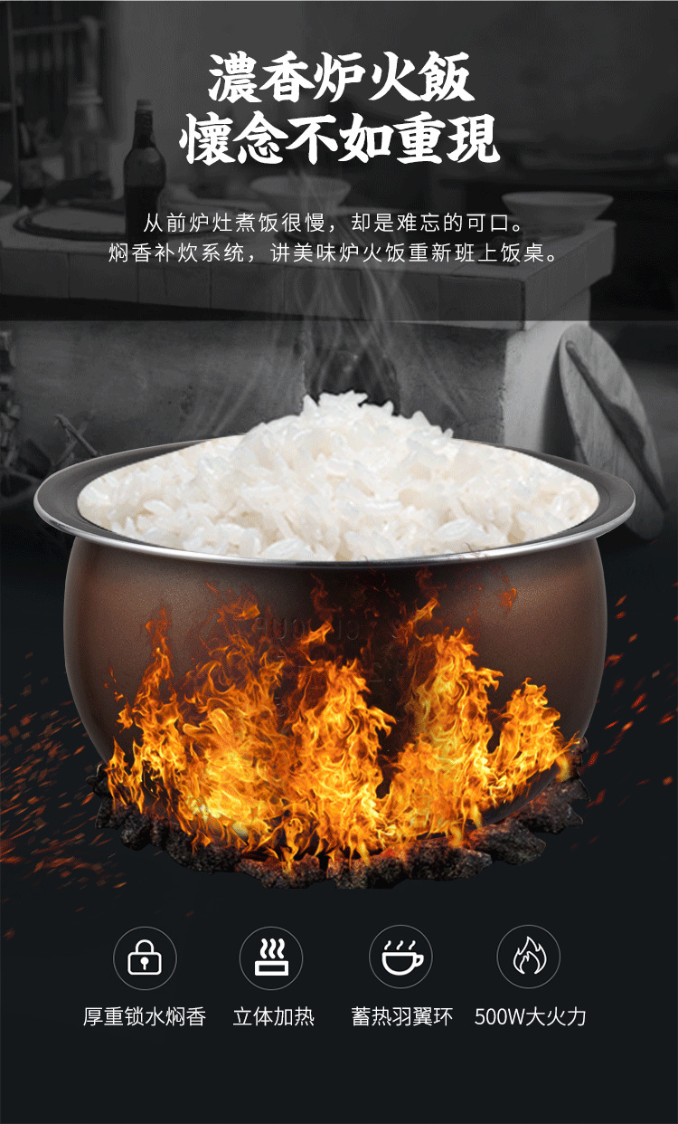 金纳斯 3l电饭煲 家用智能迷你电饭煲小型1-2-3人 全触摸新款