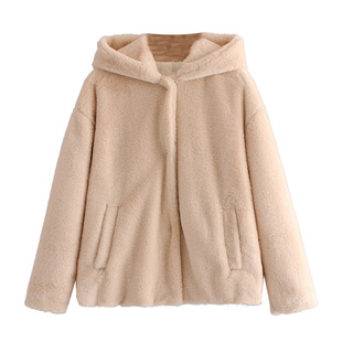 长袖兔毛外套 女