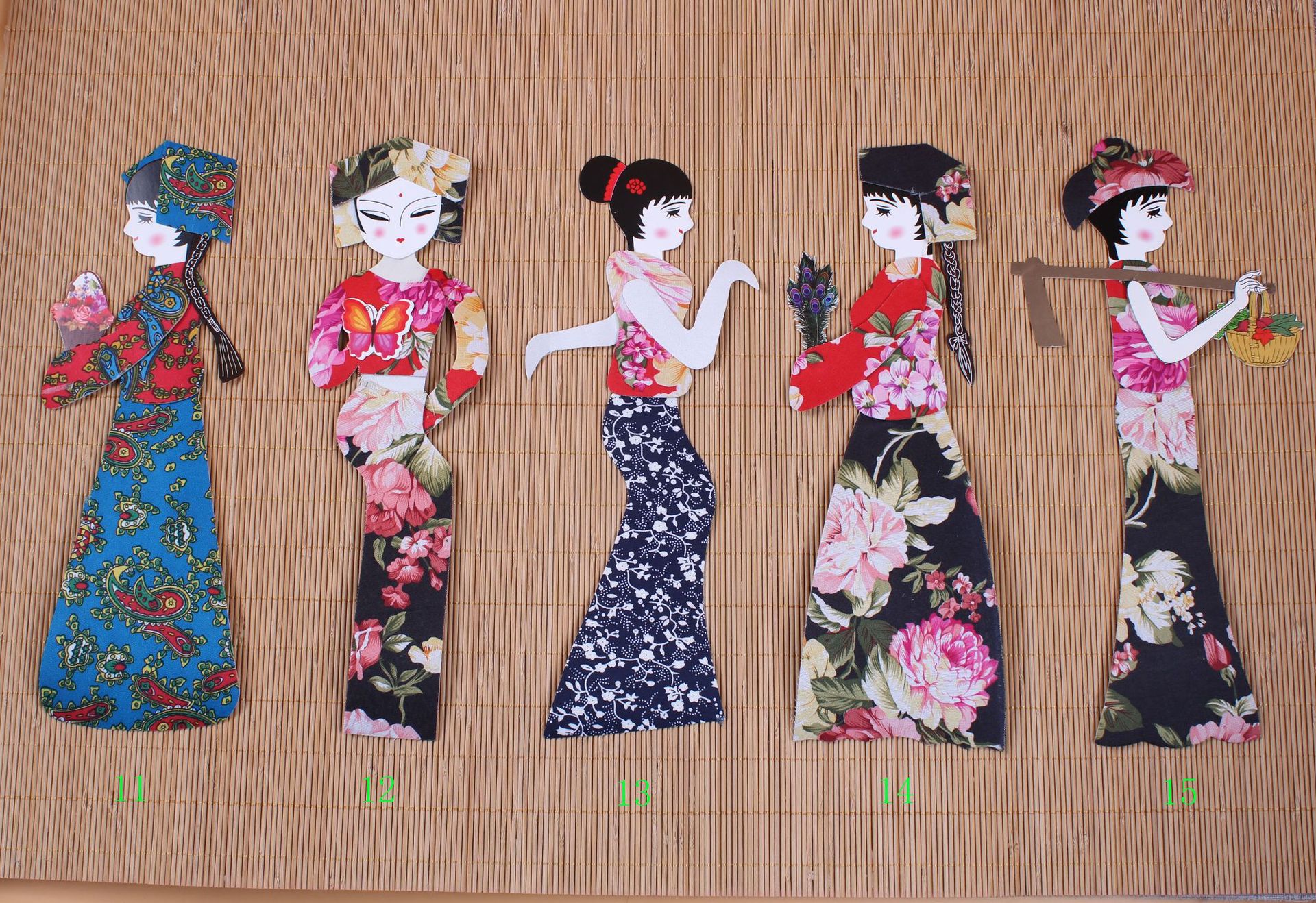 幼儿园手工制作民族人物布贴画diy环创布置中国风装饰画工厂直销