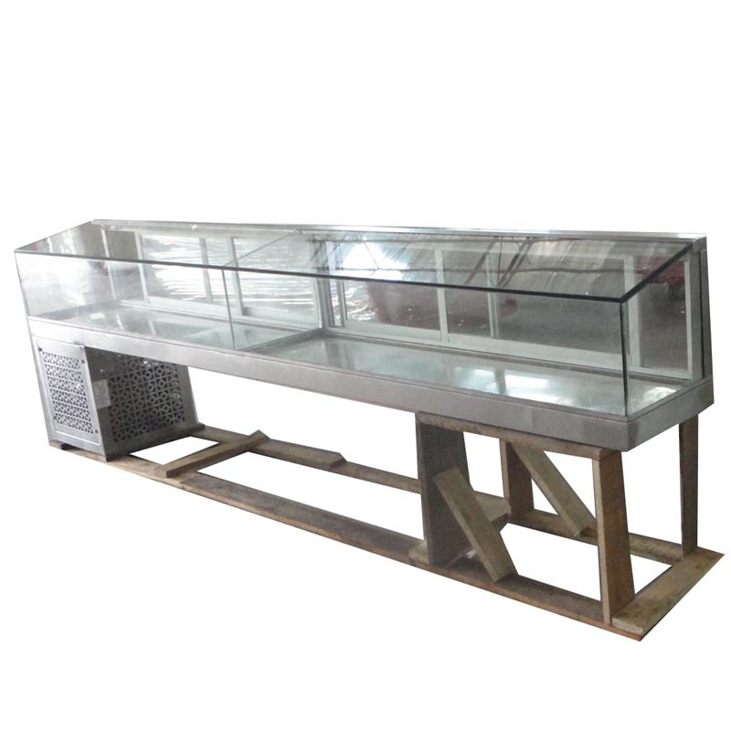 2米七嵌入式寿司冷藏展示柜不锈钢钢刺身柜商用海鲜保鲜柜