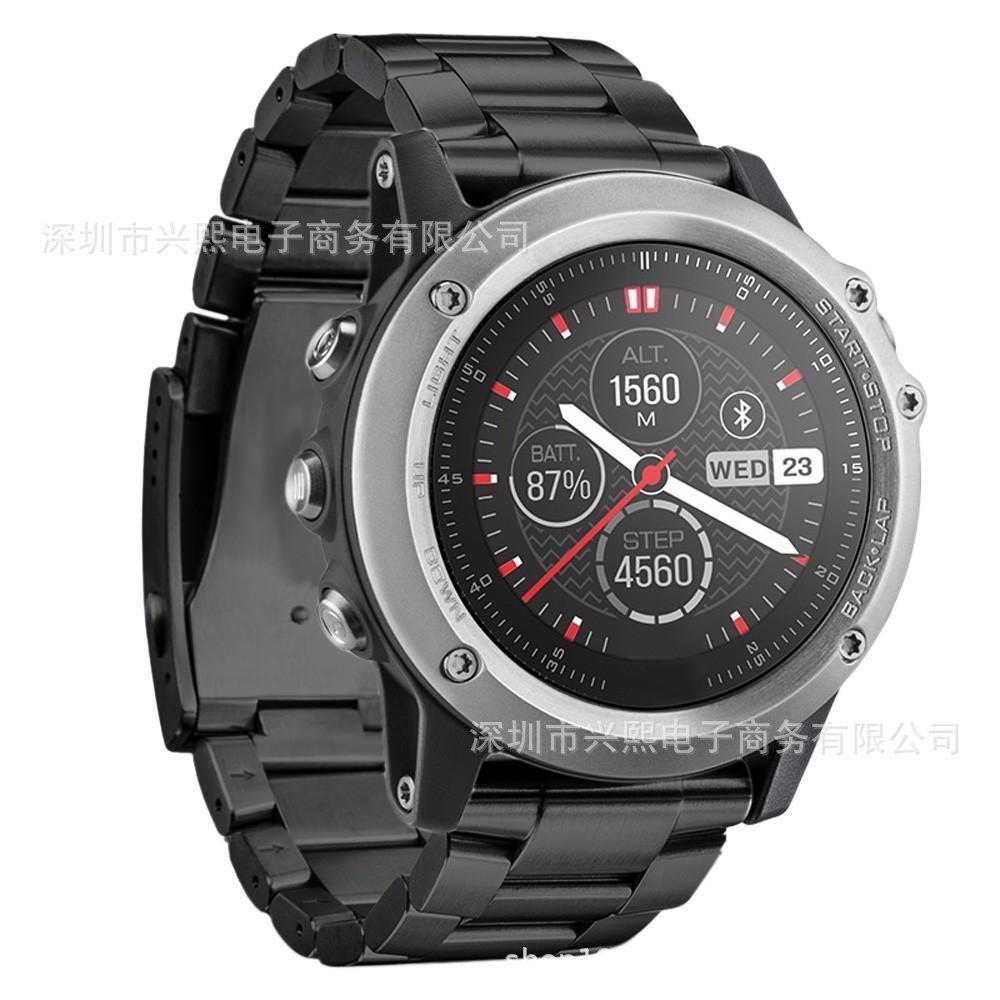 适用于garmin 佳明fenix5/5s/5x 飞耐时5手表三珠不锈钢金属表带