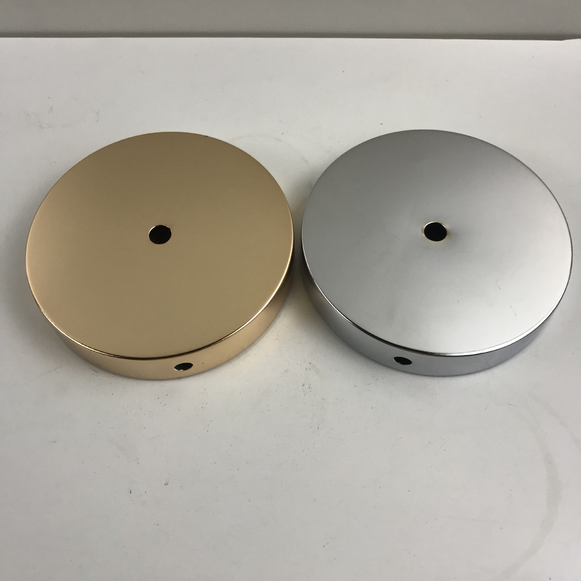 diy台灯底座配件铬色电镀五金底盘120金色折边盘130现货圆形140