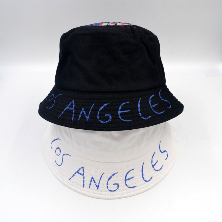 los angeles渔夫帽美国国旗街头盆帽男夏防晒涂鸦情侣文艺帽子