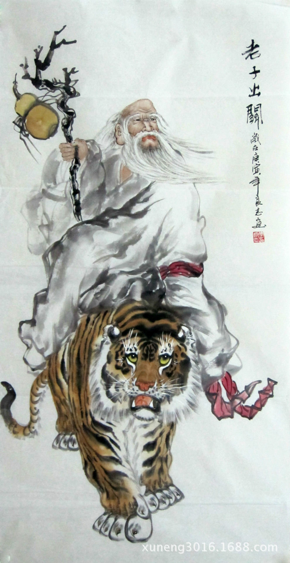 云水谣画坊纯手绘人物画 四尺中堂仿范曾老子出关图c331