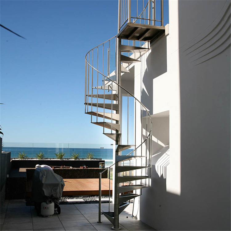 工厂长期优质时尚典雅阳台客厅不锈钢钢踏步螺旋转楼梯