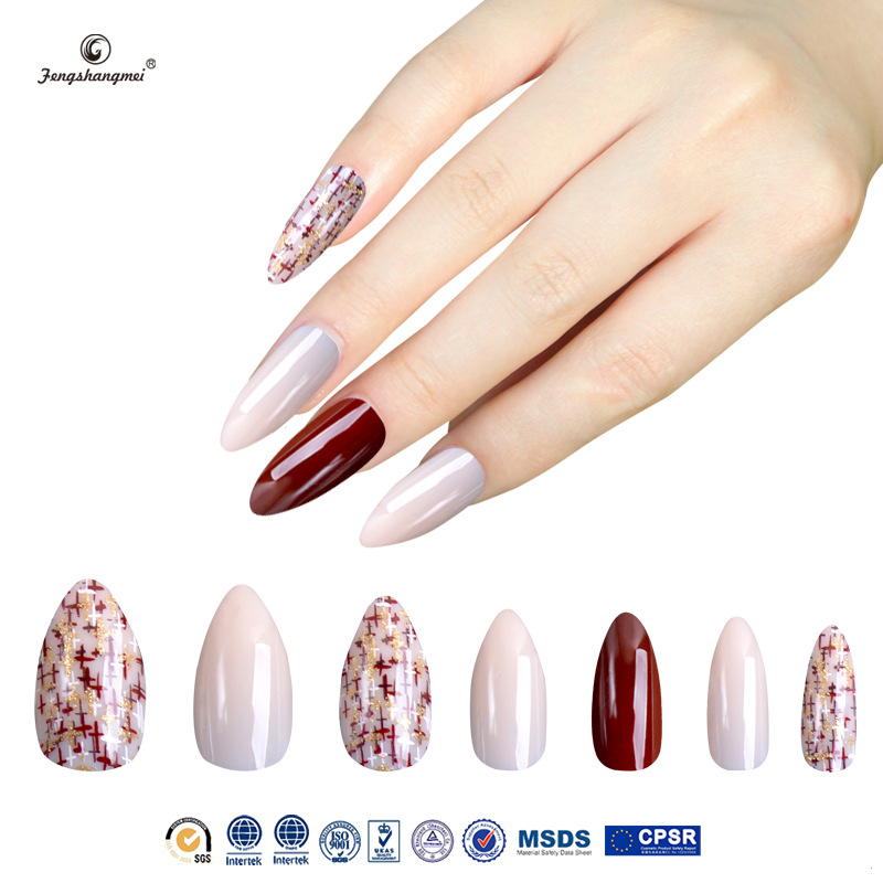 Manufacturer Nail Tip Customized Oem Customer Order Fake Nails Customized Matching Pantone Color Card Printing Sample