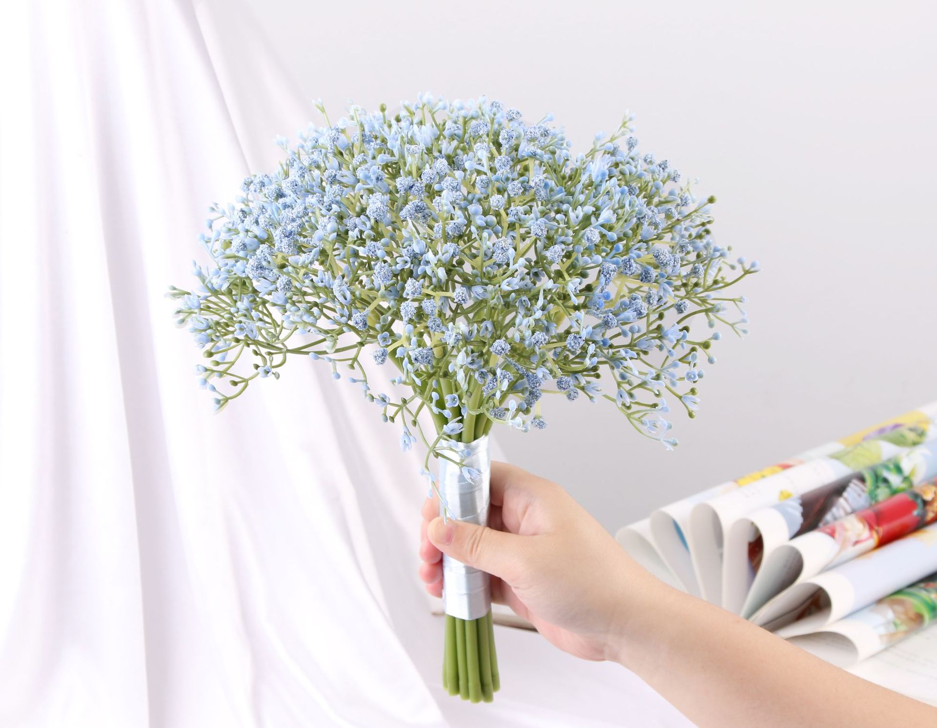 满天星仿真花手捧情人满天星婚庆婚礼花束新娘手捧花厂家批发