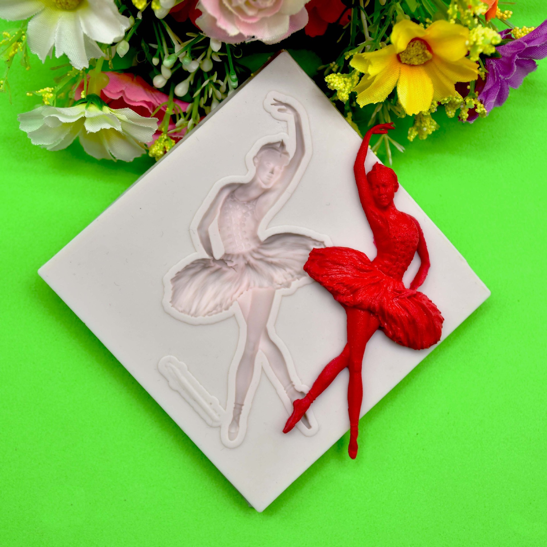 diy烘焙 跳舞芭蕾舞女孩 巧克力模 翻糖 蛋糕模 香薰手工皂模具