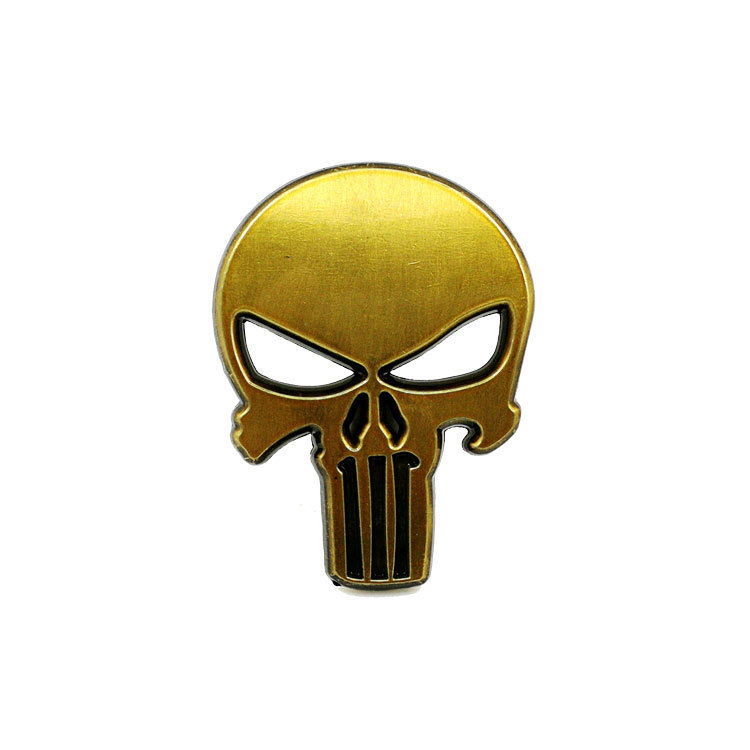 改装 惩罚者 车标 骷髅头车贴 punisher 立体标贴 侧贴 汽车尾标