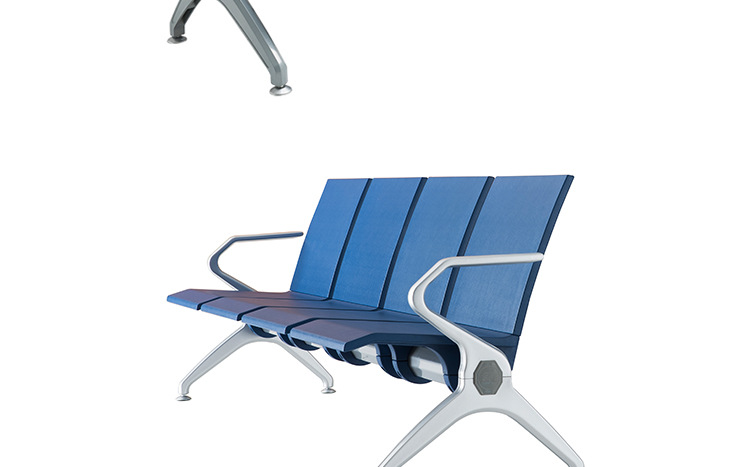 恒发绅徕仕批发 机场椅等候椅 pu皮面靠背公共排椅 钢板制排椅