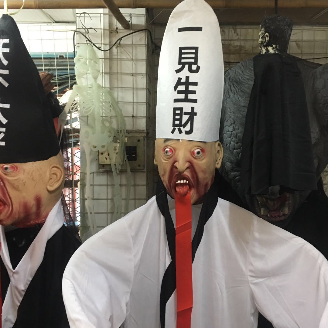 万圣节新款黑白无常吊鬼恐怖吊饰场景布置勾魂使者鬼屋密室氛围