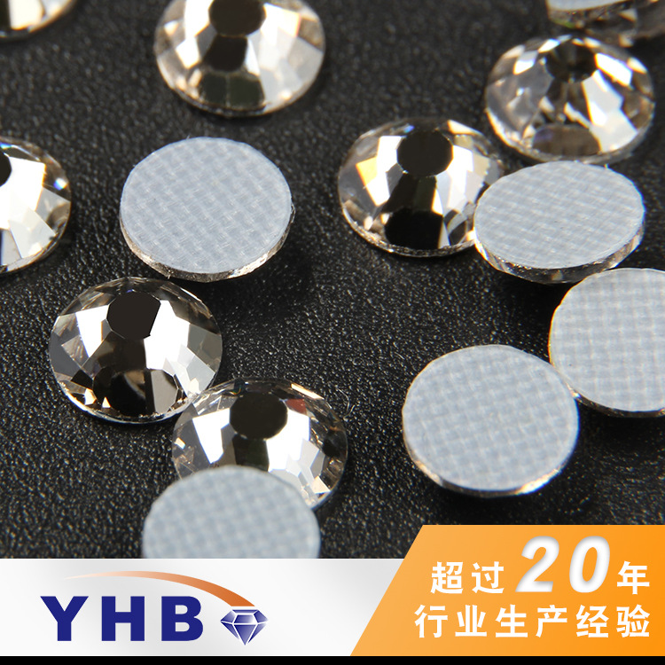 Yhb Factory Wholesale Textile Accessories Imitation Diamond Rubber Bottom Light Transparent Gray Hot Drilling 3mm Luggage Decoration Colorful Crystals