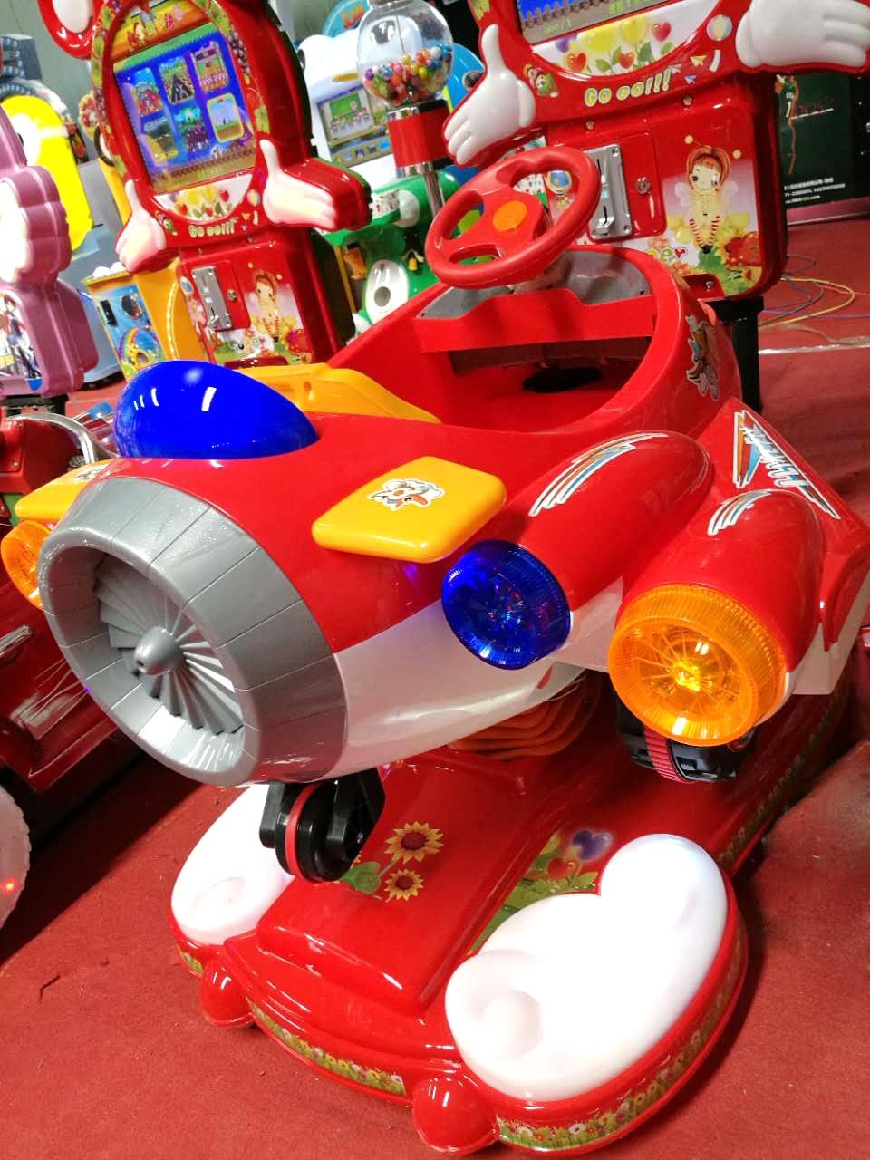 新款3d迷你小飞机摇摆机 3d飞机摇摇车 液晶显示屏摇摆车