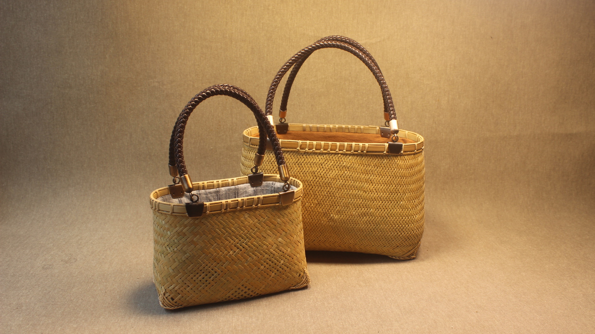 七月七手工竹编包包 女式清新文艺手提编织包 本色沙滩包工艺品