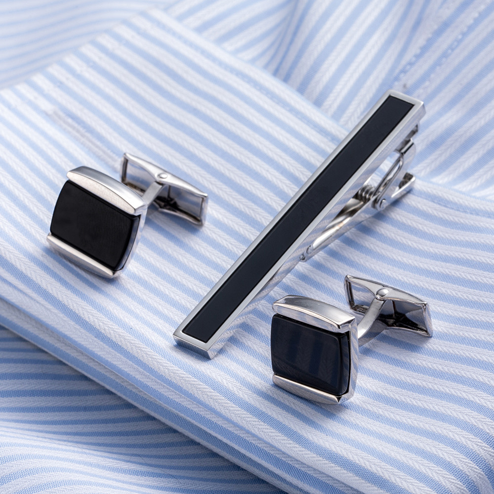 高端套装袖扣领带夹 精致领夹袖钉 优质新郎礼服配饰袖口夹子 23