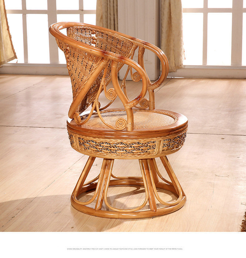 手工编织藤椅凳茶几三件套 户外阳台庭院茶几组合榻休闲藤编转椅