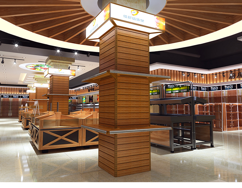 佳晨信超市包柱子货架商超围柱陈列展示货架柱形方形促销中岛货架