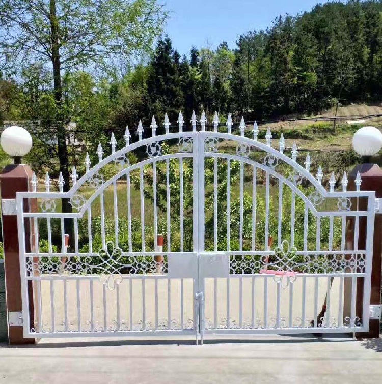 白色铁大门经典欧式铁艺大门同城可测量安装外地只发配件