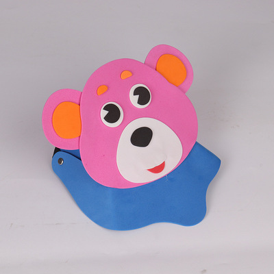 粉熊头饰儿童表演卡通头饰 eva材质 狗猫鼠龙熊兔图案多 定制批发