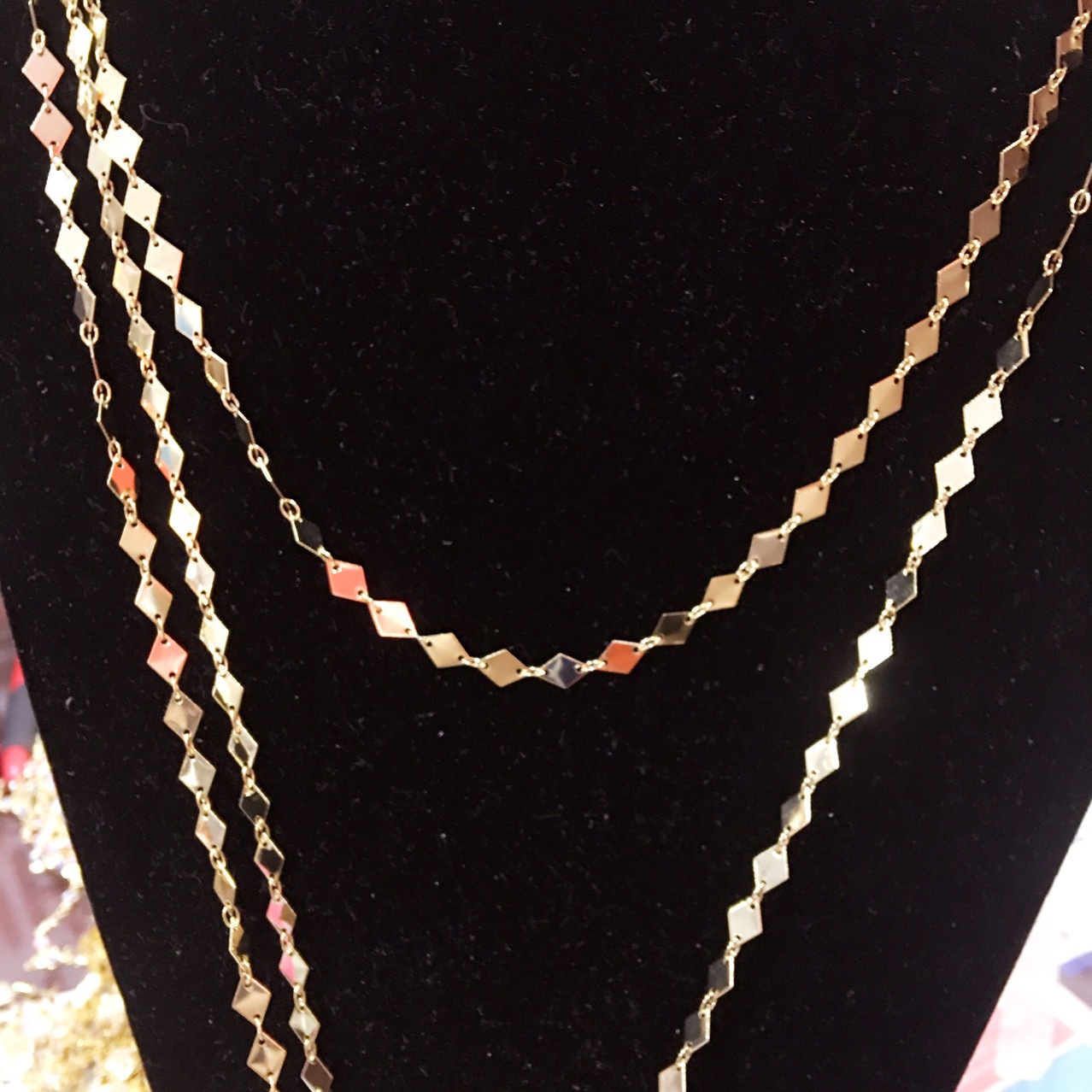 康艺饰品,精美菱形片片配饰链,适用于项链手链耳环服饰百搭时尚