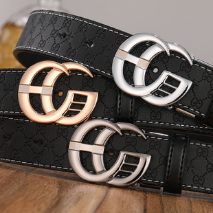 cg皮带美杜莎男士大牌休闲腰带平滑扣h网络爆款双g裤腰带商务百搭