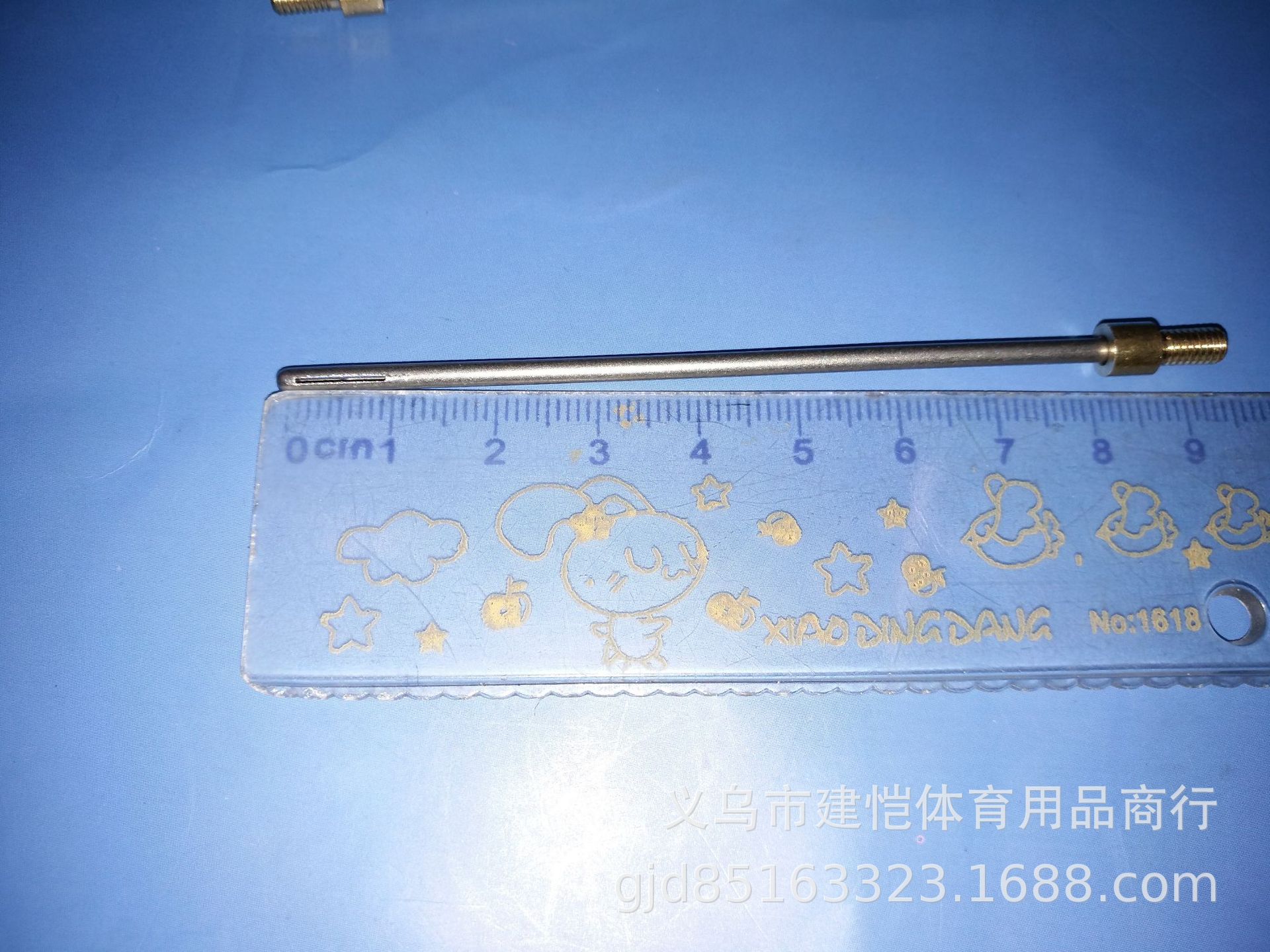 欧式加厚管工作针4毫米螺纹牙纹 铜针 9.3长 圆磨口大侧口