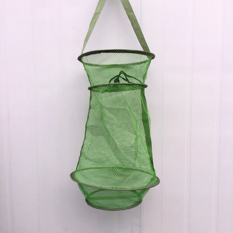 厂家直销三层折叠小鱼篓 简易小网眼鱼护 批发定制鱼兜网袋