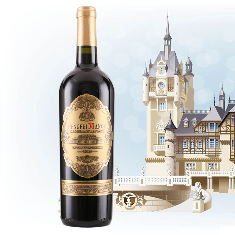 法国原酒进口红酒金色城堡赤霞珠干红葡萄酒 重型瓶